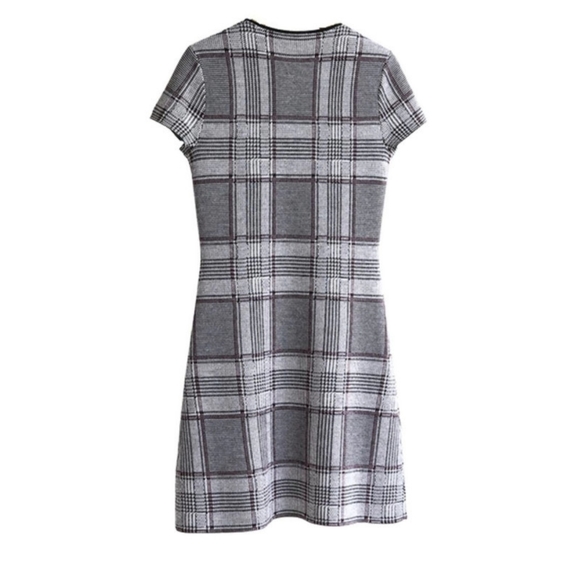 Theory Plaid Cap Sleeve 100% Merino Wool Mini Dress Branteen JQ Size P/ 00/0 - Picture 3 of 8
